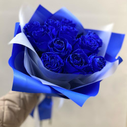 11 синих роз